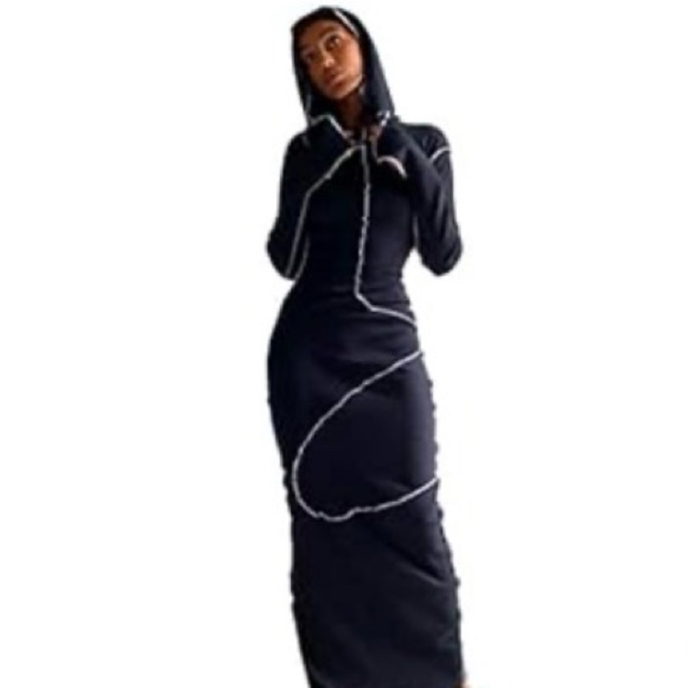 Black hooded Dress